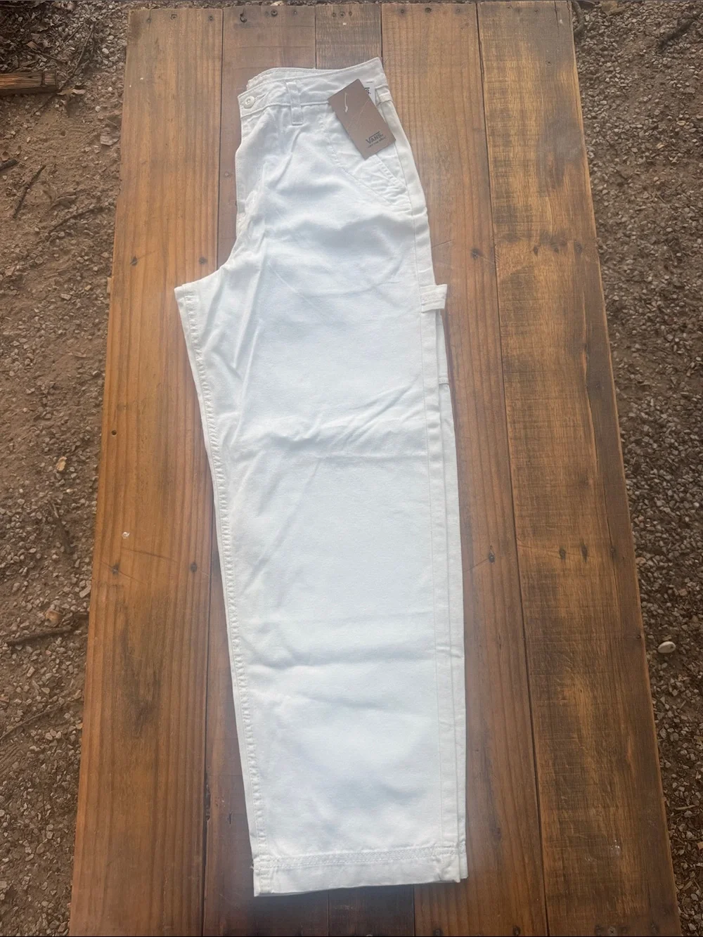 Vans White Workwear Pants with Branded Tags